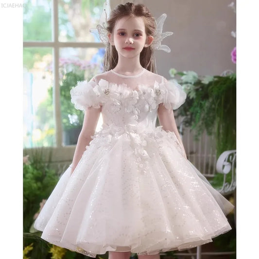 Vestido de Princesa para Niñas, Vestido de Dama de Honor para Boda, Vestido de Cumpleaños, Vestido de Dama de Honor para Recital de Piano, Vestido Formal para Niñas