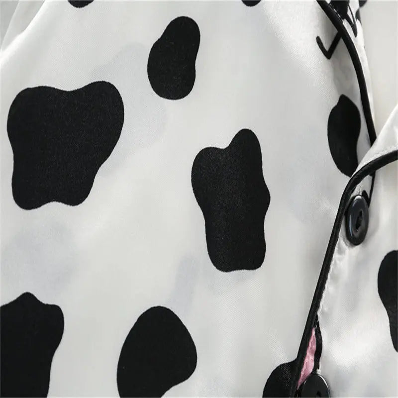 Conjuntos de pijamas para niños y niñas, camiseta de manga corta de vaca de dibujos animados, Tops con pantalones, ropa de dormir para bebés pequeños, Pijamas