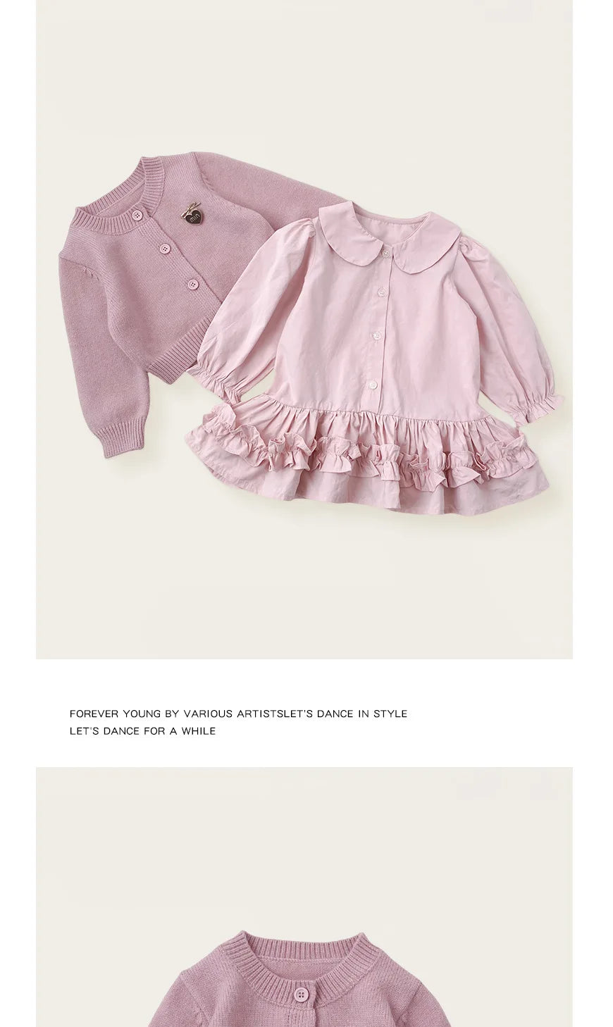 Conjunto de Vestido para Niña, Primavera y Otoño 2026, Nuevo Suéter de Punto con Volantes, Vestido de Dos Piezas