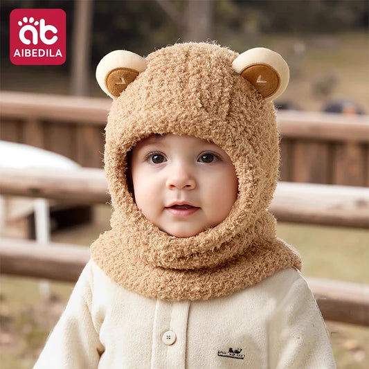 Conjunto de gorro y bufanda para bebé, bufanda cálida de invierno, sombreros de una pieza, gorro con protección para los oídos y el cuello, gorro para niños recién nacidos, regalo para niños de 0 a 6 años