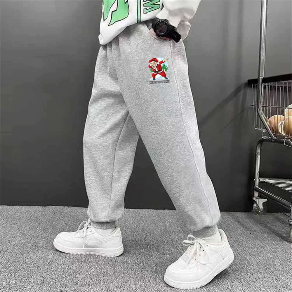 Pantalones Deportivos de Algodón para Niños, con Estampado de Letras de Nueva York Brooklyn, Puños Elásticos, Holgados, para la Escuela, Uso Diario, Color Negro y Gris