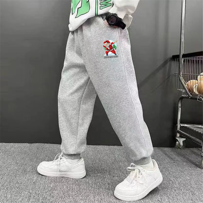 Pantalones Deportivos de Algodón para Niños, con Estampado de Letras de Nueva York Brooklyn, Puños Elásticos, Holgados, para la Escuela, Uso Diario, Color Negro y Gris