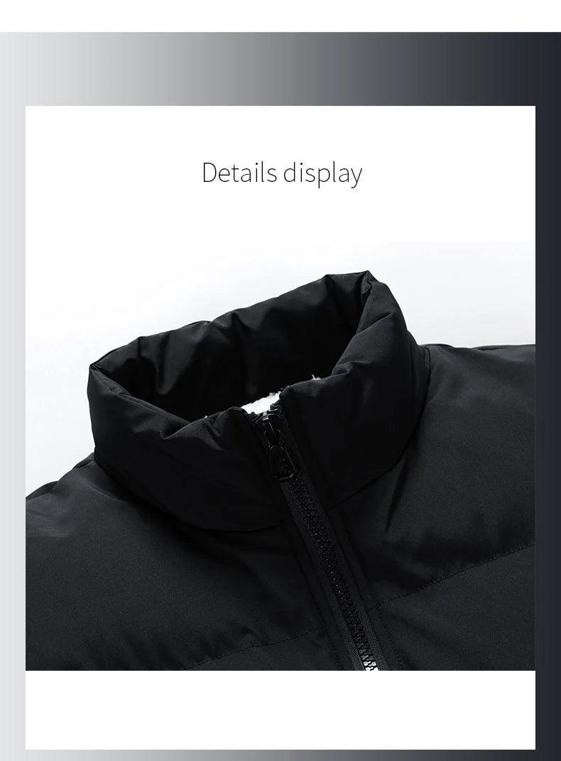 2026 Winter Men Jacket Autumn Warm Fleece Fashion Thicke Cotton Padded Jackets Stand Collar Casual Coats Windproof Plus Size 6XL