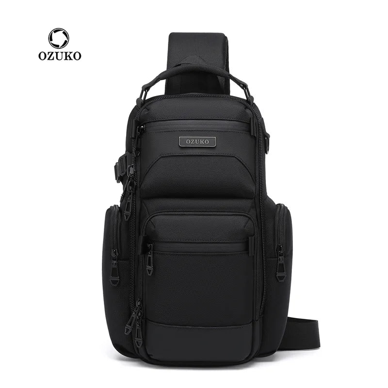 Bolso de pecho OZUKO, elegante bolso cruzado multifuncional, bolso cruzado de viaje ligero e impermeable para hombre