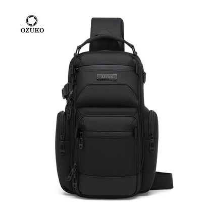 Bolso de pecho OZUKO, elegante bolso cruzado multifuncional, bolso cruzado de viaje ligero e impermeable para hombre