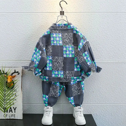 Children's Clothes Set Spring Autumn Jacket Pants Two Piece Boys Denim Set 2024 New Baby Fashion Clothing Suit