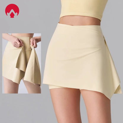 Falda pantalón deportiva antitransparente 2 en 1 para mujer – Falda corta para correr, entrenamiento, tenis, bádminton, Pilates, yoga, ropa deportiva para primavera y verano