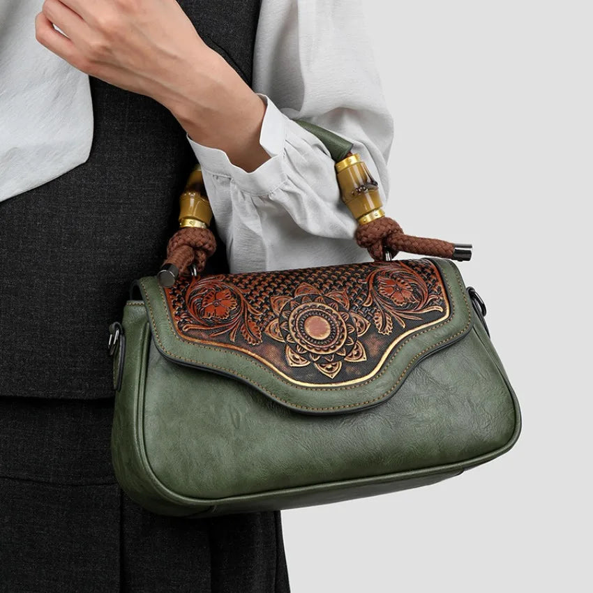 Bolso de hombro Retro para mujer, bandolera Diagonal con estampado 3D de alta calidad, clásico, para oficina, no demasiado grande o demasiado pequeño, de lujo
