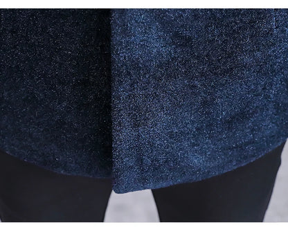 Chaquetas de lana de invierno coreanas para hombres, chaqueta de mezcla de lana gruesa de felpa con solapa, gabardina larga informal de negocios, abrigo de calle