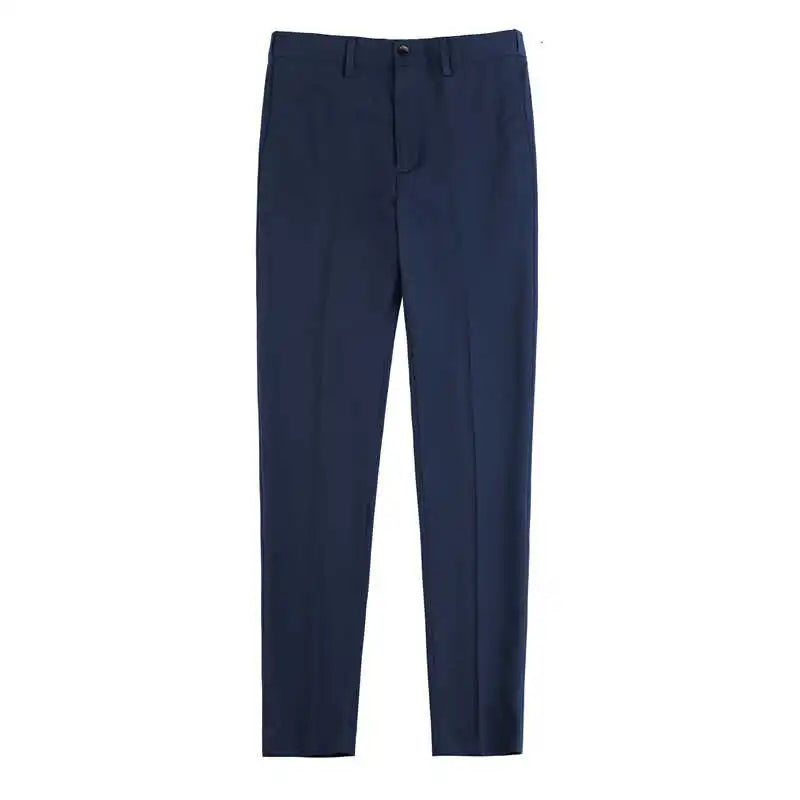 Camisas de vestir de negocios para hombres, pantalones ajustados de traje Social de oficina informal, pantalones de fiesta de boda de alta calidad, ropa de otoño e invierno