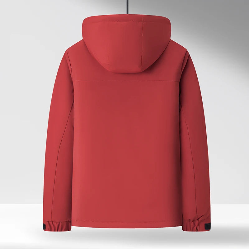 Chaqueta de algodón de mezcla de lana verde fluorescente de invierno 2025 para hombre - Chaqueta acolchada de algodón verde fluorescente (negro/rojo/caqui)