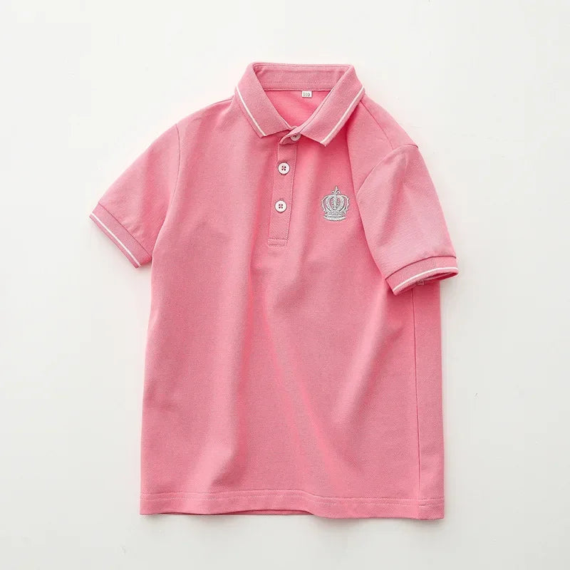 Polo de manga corta para niños y niñas, Camiseta de algodón para adolescentes, camisetas de verano de 3 a 14 años, ropa para niños, estilo coreano