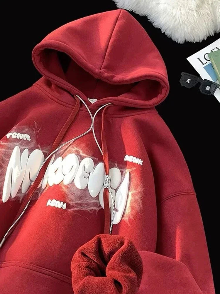 Otoño Goth estampado de letras Sudaderas con capucha para Hombre nuevo Y2K Vintage Sudaderas con capucha Harajuku Casual Sudaderas Hombre ropa de calle Sudadera con capucha