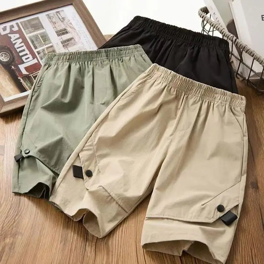 Pantalones cortos tipo cargo de verano para niños de 3 a 14 años, pantalones deportivos de secado rápido con cintura elástica, pantalones deportivos para niños al aire libre