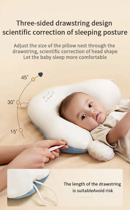 Almohada de bebé de Color sólido, cama para recién nacido, almohada relajante, almohada multifuncional para dormir lateral rebotable, transpirable y cómoda