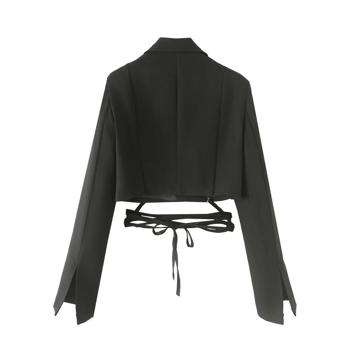 Early Autumn Women's Cross-Belted Slim Fit Short Suit Jacket Fashionable Business Casual Style Long Sleeve Commute Friendly