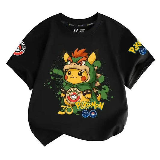 Camiseta de manga corta de Pikachu del 30.º aniversario de Pokémon 2026, adecuada para niños y niñas.