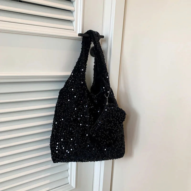 Bolso Tote para Mujer, Bolso de Hombro con Lentejuelas, Bolso Hobo Moderno, Bolso para Llevar Bajo el Brazo, para el Trabajo, Viajes y Compras