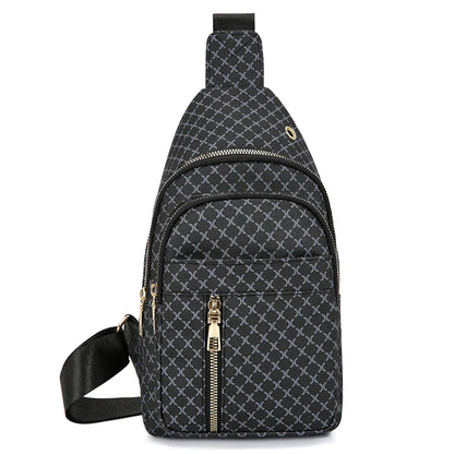 Bolso de pecho de cuero PU ligero con múltiples bolsillos para hombre, bolso cruzado informal Unisex, adecuado para desplazamientos diarios, bolso de hombro