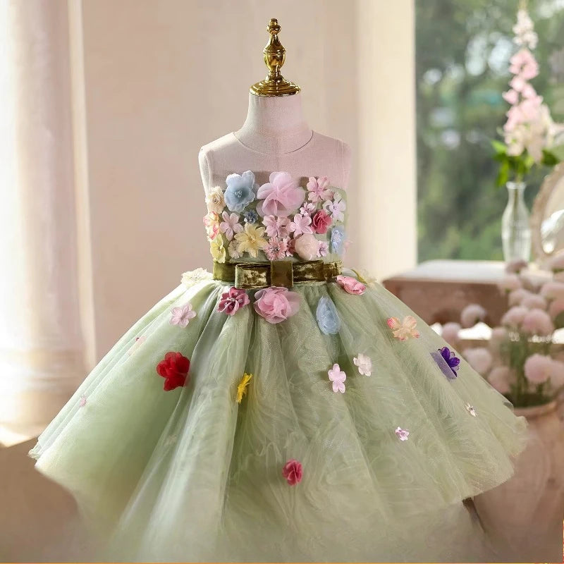 Vestido de Princesa para Niñas, Disfraz para Cumpleaños, Actuaciones de Piano, Presentaciones, Fiestas y Celebraciones