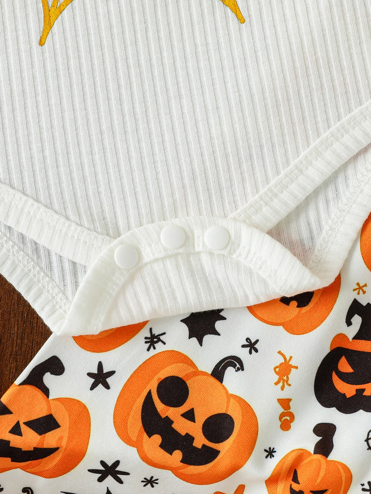Pelele con letras estampadas de manga larga para otoño/otoño y trajes de Halloween, pantalón de calabaza para conjuntos de 0 a 1 año + diadema, 2 uds.