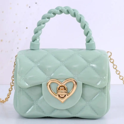 Mini bolsos de hombro de PU, carteras con forma de corazón, bolsos para mujer y Niña