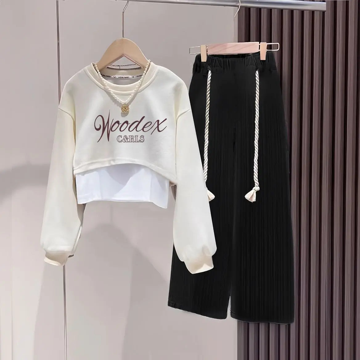 Ropa de otoño para niñas, pantalones de moda de primavera y otoño, conjunto de 3 piezas, conjunto con capucha para niños