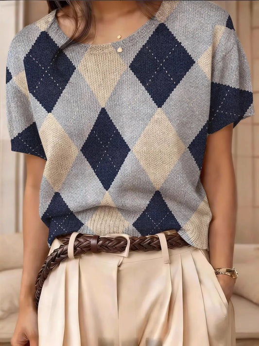 Blusa Casual para Mujer – Estilo Retro, Corte Holgado y Tejido de Punto
