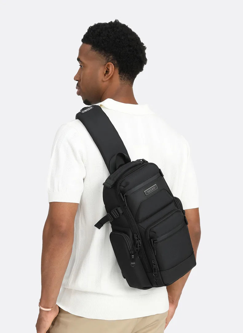 Bolso de pecho OZUKO, elegante bolso cruzado multifuncional, bolso cruzado de viaje ligero e impermeable para hombre