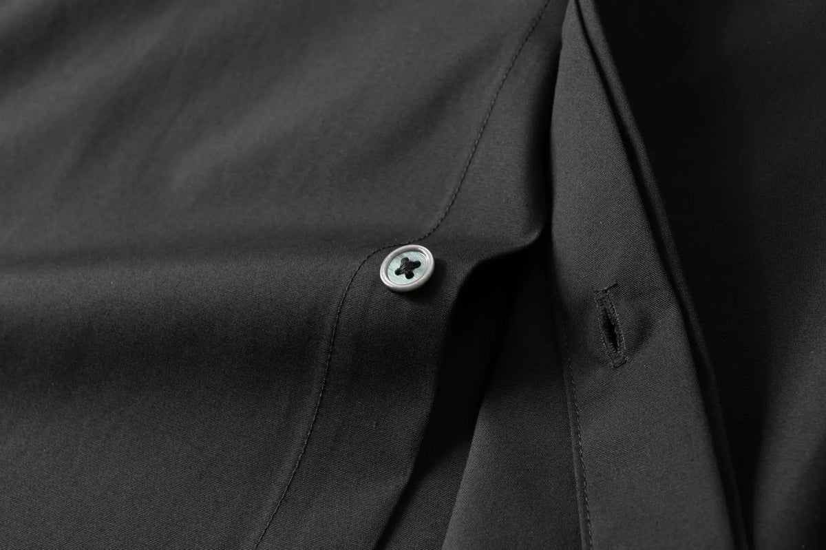 Camisa con cuentas hecha a mano para hombre, camisa de vestir Social de negocios de manga larga, traje informal de algodón de alta calidad para actuación en escenario de estrella