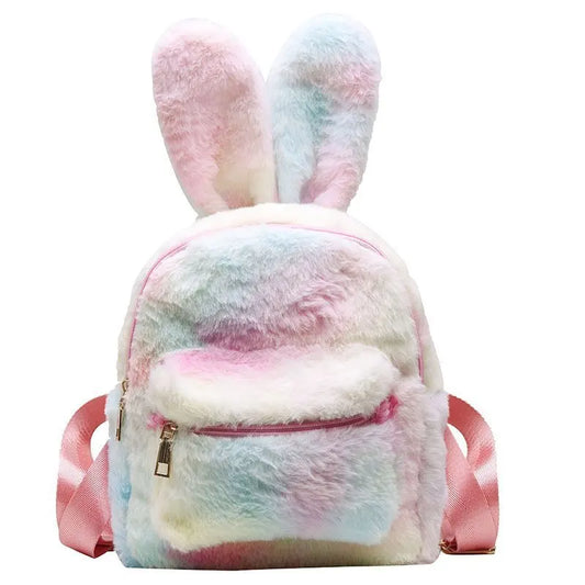 Mochila de Pascua para niños, Mini bolso de conejo de felpa Simple, bolso de hombro colgante de oso de felpa coreano para niños, bolso de monedero para niños y niñas