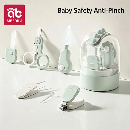 Juego de tijeras para uñas para bebés recién nacidos, kit de manicura portátil seguro para niños con cortauñas y pinzas, herramienta para el cuidado de las uñas del bebé con caja de almacenamiento