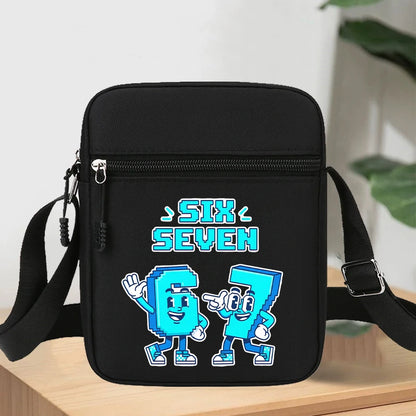 67 seis siete bolsos de hombro robalo un Brainrot personaje de dibujos animados impreso bolsos cruzados niños bolso bolsa de almacenamiento regalos de navidad