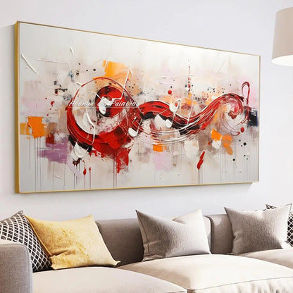 Arthyx, pintura al óleo de notas musicales grandes pintadas a mano sobre lienzo, imagen artística de pared, decoración moderna del hogar, carteles abstractos de textura, obra de arte + paquete Switch In Art completo