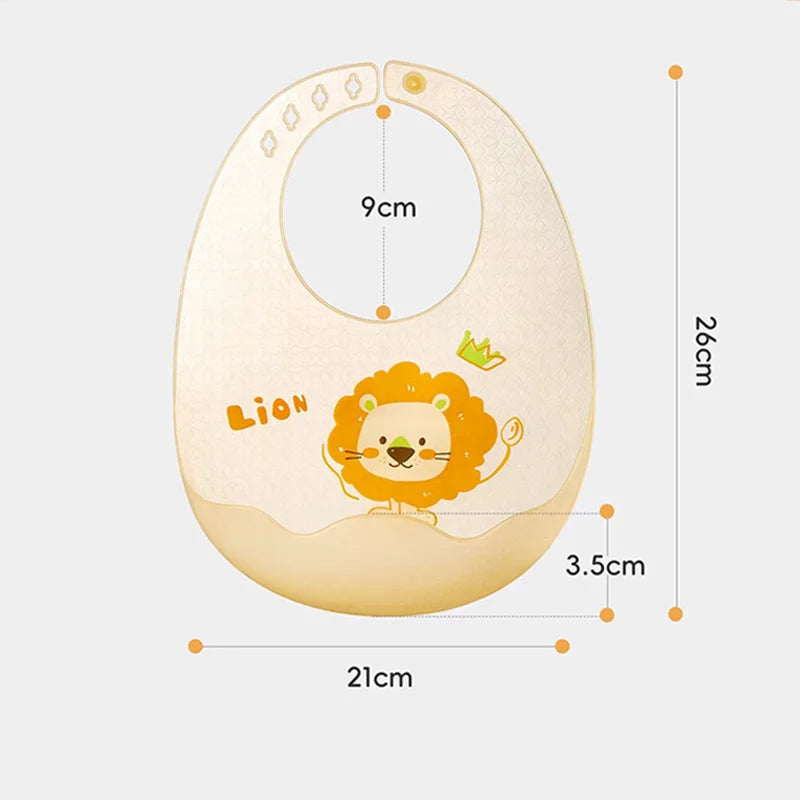 Babero de Silicona AIBEDILA, Impermeable, Ajustable, de Grado Alimenticio, con Diseño de Dibujos Animados, Paño de Regurgitación para Bebés, Niños y Niñas