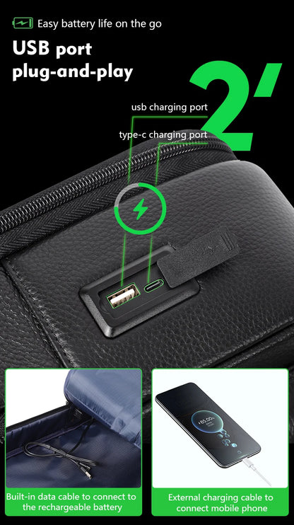 Mochila 100% de cuero de vaca Natural para ordenador portátil de 15,6 pulgadas, Mochila USB para hombre, bolso de viaje de cuero genuino, Mochila grande para niños