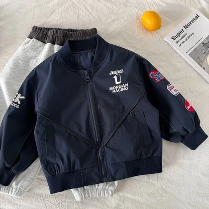 Chaquetas Bomber para Niños, Ropa de Primavera y Otoño para Niños, Chaqueta Deportiva de Moda, Uniforme de Béisbol Informal y Holgado