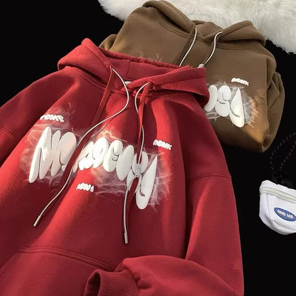 Otoño Goth estampado de letras Sudaderas con capucha para Hombre nuevo Y2K Vintage Sudaderas con capucha Harajuku Casual Sudaderas Hombre ropa de calle Sudadera con capucha