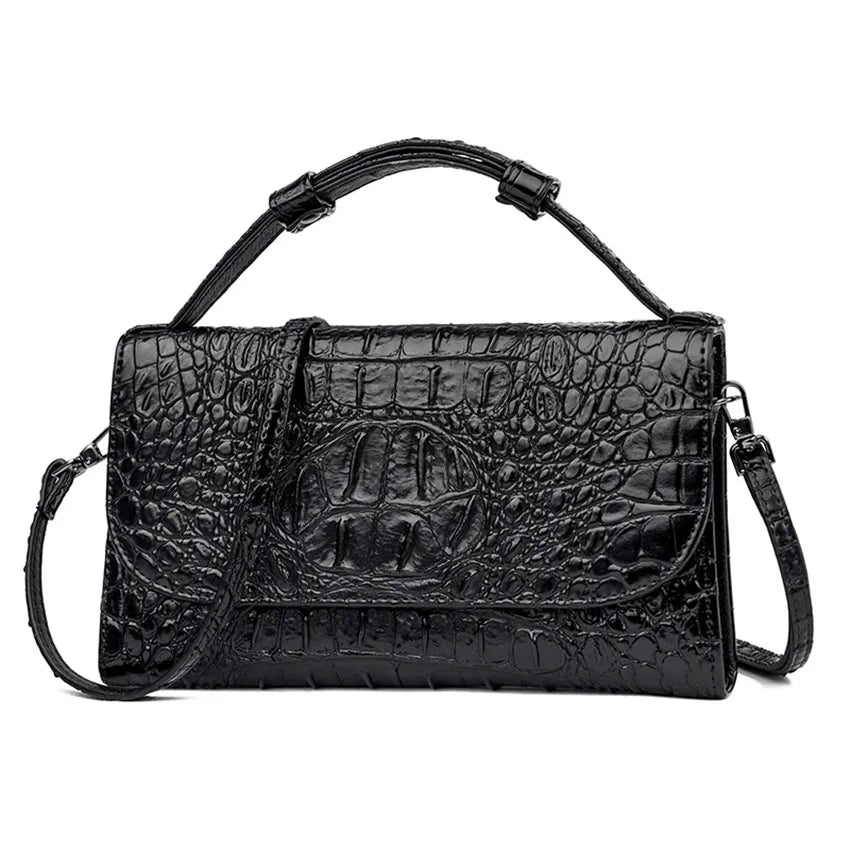 Bolso cruzado de diseñador de lujo para mujer, bandolera con patrón de cocodrilo, de cuero de alta calidad, cuadrado