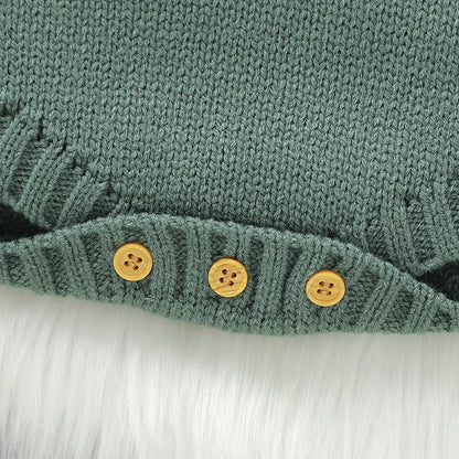 Ropa de bebé informal verde sin mangas, monos tejidos para recién nacidos, monos para niños y niñas de 0 a 18m, traje netural infantil, disfraz para niños pequeños