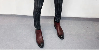 Pantalones de traje a rayas para hombre, pantalón de vestir Social para oficina de negocios, informal, ajustado, para boda, 2022