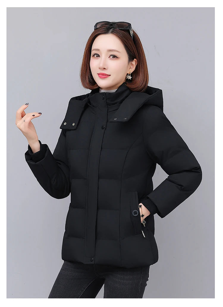 Chaqueta de algodón con forro polar grueso para mujer ENYW, abrigo informal holgado de invierno, ropa cálida para mamá, manga...