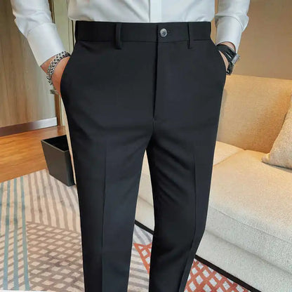 Camisas de vestir de negocios para hombres, pantalones ajustados de traje Social de oficina informal, pantalones de fiesta de boda de alta calidad, ropa de otoño e invierno