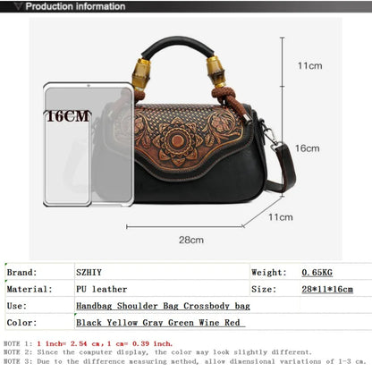 Bolso de hombro Retro para mujer, bandolera Diagonal con estampado 3D de alta calidad, clásico, para oficina, no demasiado grande o demasiado pequeño, de lujo