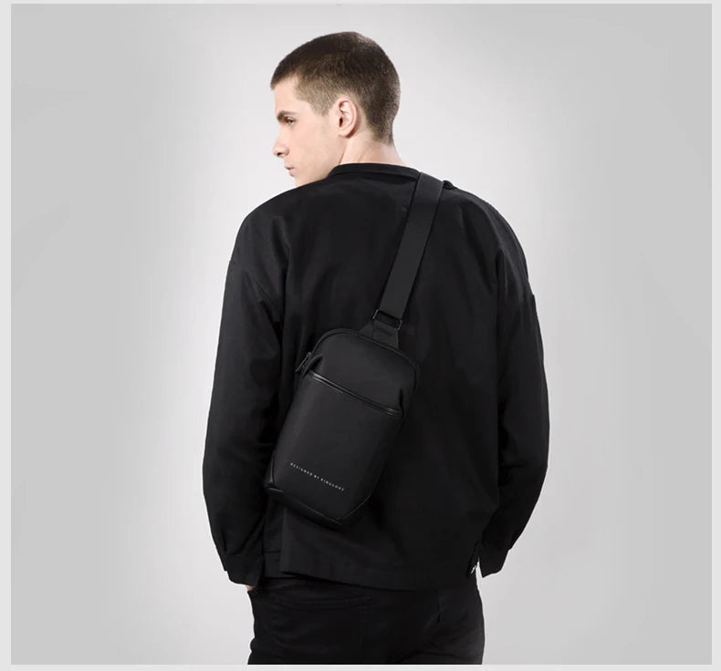 Kingsons, bolso cruzado para hombre, Kingsons, moda negra, bolso de hombro impermeable para hombre, bolso de pecho informal para niño
