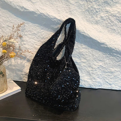 Bolso Tote para Mujer, Bolso de Hombro con Lentejuelas, Bolso Hobo Moderno, Bolso para Llevar Bajo el Brazo, para el Trabajo, Viajes y Compras