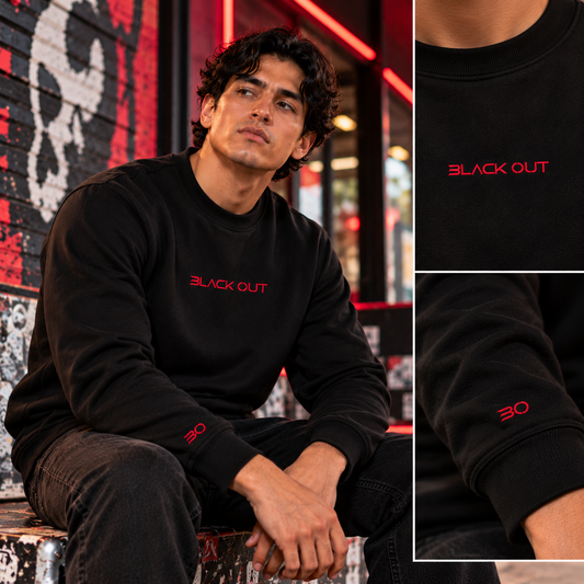 Sudadera Black Out Original Cuello Redondo – Unisex | Oversize 290 g Premium