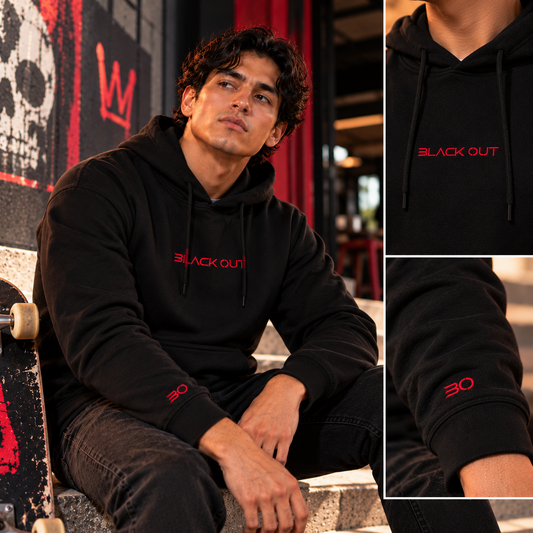 Sudadera Black Out Original con Capucha· Felpa Nacional Peinada 290 g