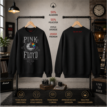 Sudadera BLACK OUT – Pink Floyd | Oversize 290 g Premium
