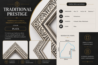 Marco Prestige Colección Traditional PLATA TRA-25